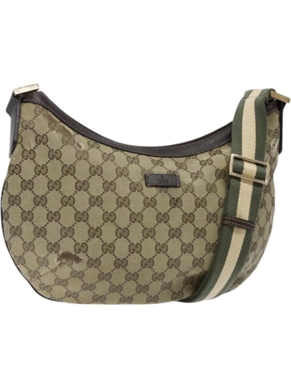 GUCCI GG Canvas Shoulder Bag Beige Gold 181092